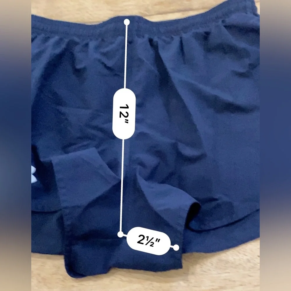 Under Armour Women’s Sz L Navy Kick Split Athletic‎ Shorts